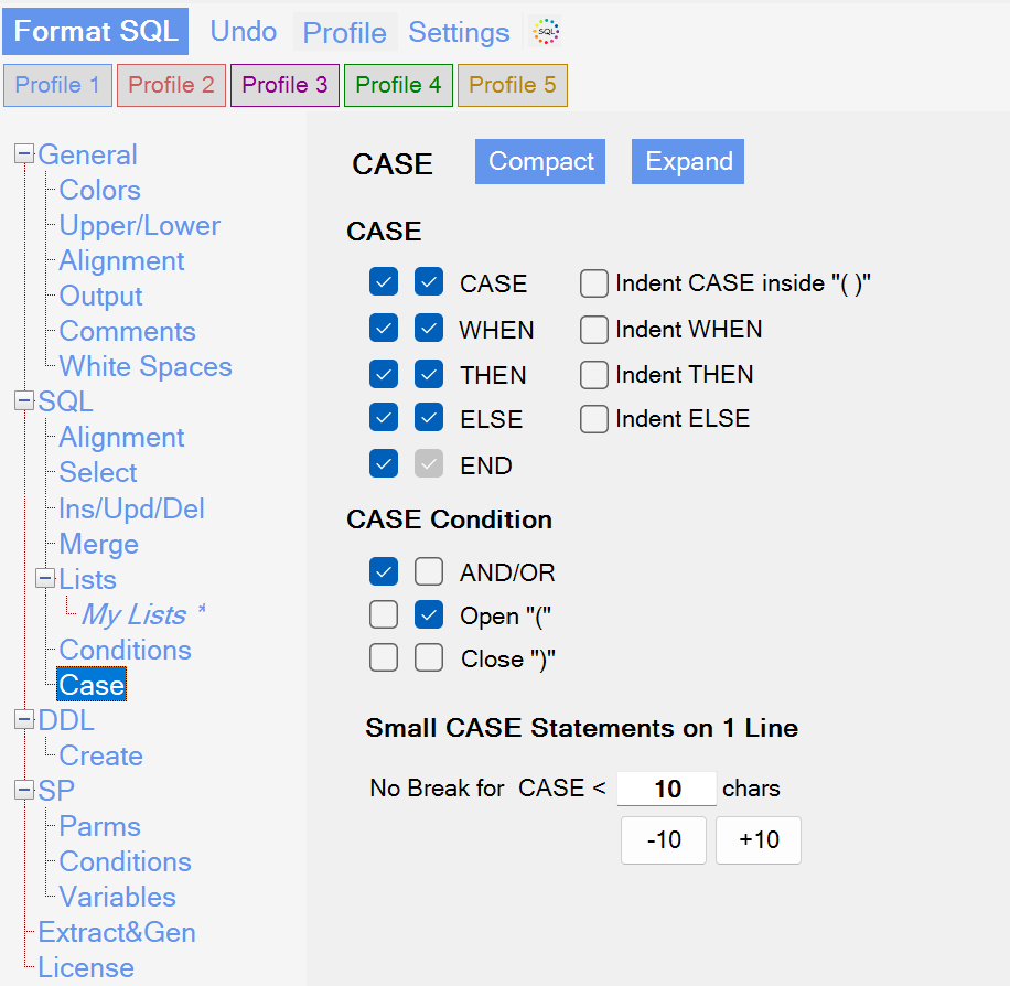 Sql Formatter Options Case