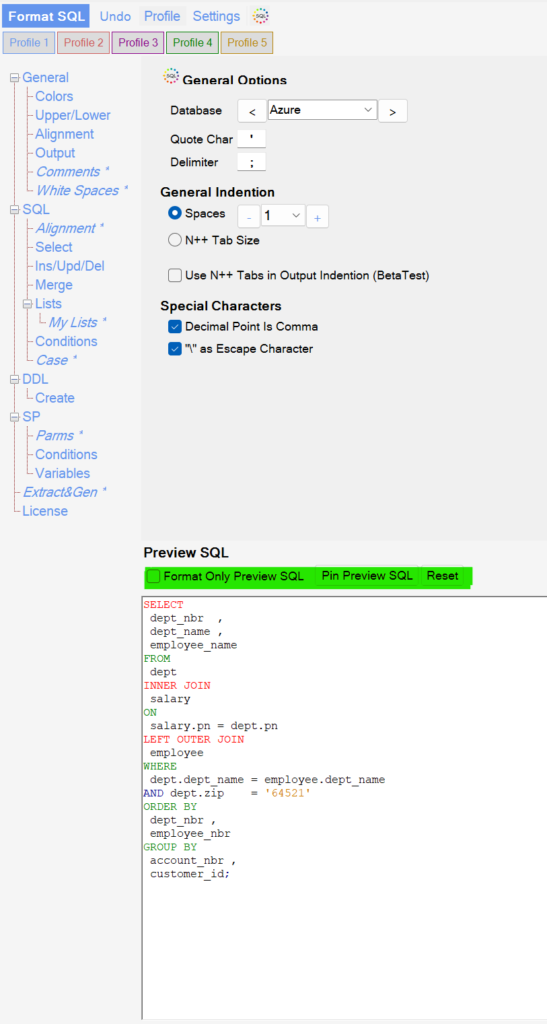 Preview Sql Simulation